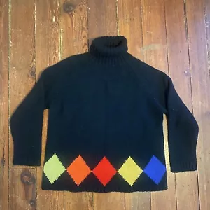 Moda International Black Sweater 100% Wool Women’s Size Large - Picture 1 of 6