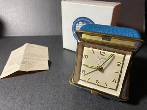 Vintage Max Landau " Mariner" 1950's Western Germany Alarm Clock MINT IN BOX - Picture 1 of 13