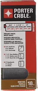 Brad Nails, Project Pack, 18GA, 3/4 Inch - 300, 1-1/4-Inch - 300; 2-Inch - 300, - Picture 1 of 2