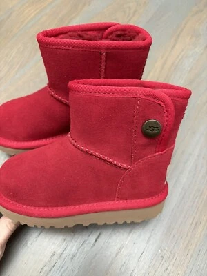 NEW UGG toddler jona unisex red suede boots size 7 - Image 1 of 4