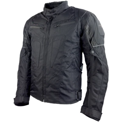 ROLEFF Motorradjacke in Gr. S-7XL mit Protektoren - Herren Motorrad Jacke in schwarz