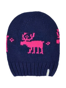 (M40) Grobstrick Mütze FREAKY HEADS Beanie Wintermütze Reindeer & Logo Aufnäher - Picture 1 of 1