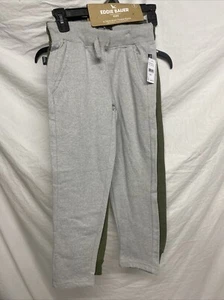 Eddie Bauer 2-pack Boys Fleese Pants - Gray Straight Hem, Green Jogger - Picture 1 of 6