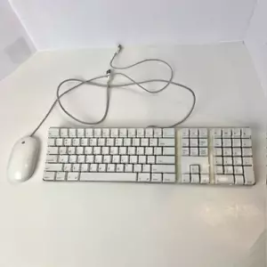 Apple Mac Pro 2 USB Wired Keyboard A1048 & A1152 Optical Mighty Mouse - Picture 1 of 19