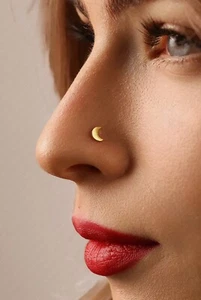 Charming Cross Zircon Nose Ring Stainless Steel Nose Stud • L Bend • 20 Gauge - Picture 1 of 6