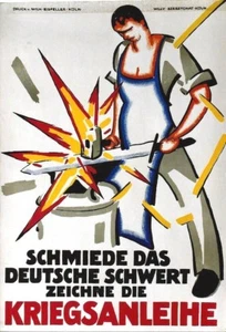 Original vintage poster GERMAN WW I WAR BOND SHARPEN SWORD c.1915 - Picture 1 of 1