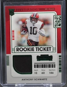 2021 Contenders Anthony Schwartz Green Rookie Ticket Variation Patch RC #RSV-ASC - Picture 1 of 2