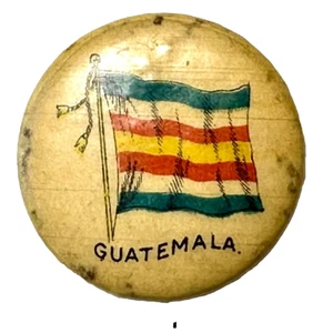 1896 GUATEMALA Flagge süß kaporal 7/8" Zelluloid Werbung Pinback Q121 - Bild 1 von 3