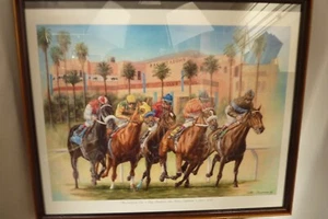 Bay Meadows Racetrack Frame & Picture TOM CHAPMAN 1934 - 2008 - Picture 1 of 5