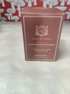 Aquiesse SANDALWOOD VANILLE Soy Wax Candle 6.5 oz 45 hours burn time. New. - Picture 1 of 2