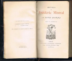 La REINE JEANNE de Frédéric MISTRAL Comtesse de Provence Provençal-Français 1921 - Picture 1 of 12