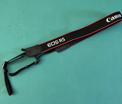 Canon EOS R5 Shoulder Camera Strap. OEM. Blue/Red/White. VERY GOOD. - Image 1 of 4