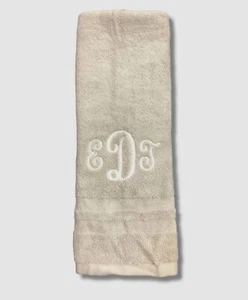 $25 Ralph Lauren Gray Payton Monogrammed EDJ Hand Towel 16" x 30" - Picture 1 of 1