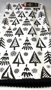 COLORDRIFT ASCIUGAMANI CUCINA (3) BIANCO NERO ALBERI NERO WAFFLE 100% COTONE NUOVO CON SCATOLA - Foto 1 di 2