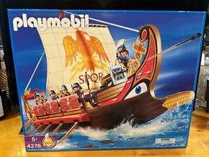 RETIRED Vintage Playmobil 4276 Rome Roman Spartan Warriors Galley Ship Boat Set - Picture 1 of 6