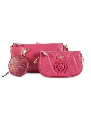 Valentino by Mario Valentino Shouder Cartera Bolso Bolsas Cuero Magenta Nuevo con Etiquetas Foto 1 de 4