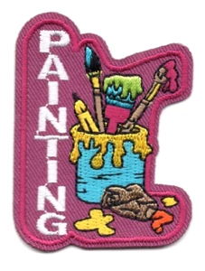 PAINTING Iron On Patch Artist Crafts Hobby - Picture 1 of 1