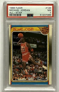 Tarjeta de fuga Michael Jordan 1988 All-Star #120 ~ clasificación PSA CASI COMO NUEVA ~ The Dunk - Imagen 1 de 2