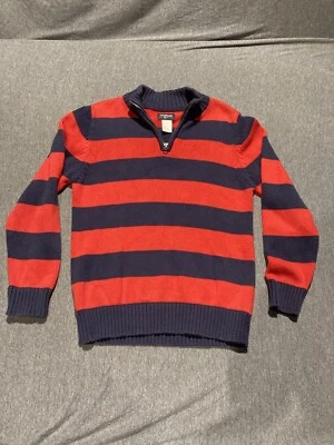 Suéter Oshkosh B’gosh Niños Talla 7 1/4 Cremallera Manga Larga Estilo Rugby Rojo/Azul Foto 1 de 4