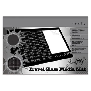 Tim Holtz Travel Glass Media Mat 10.25"X15.5" - Picture 1 of 6