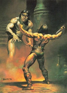 Boris Vallejo GENIE 1991 FPG #27 Fantasy Art Card Muscle Warrior ACE BOOKS - Picture 1 of 2
