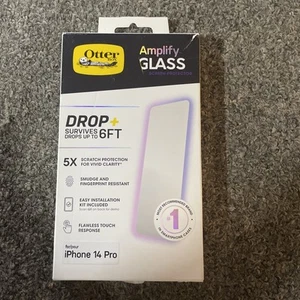 OtterBox Amplify Glass Screen Protector for Apple iPhone 14 Pro - Clear - Photo 1 sur 4
