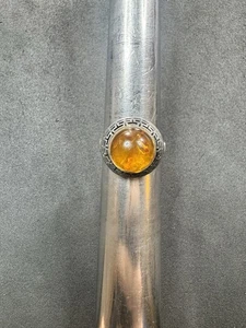 4.6g VTG Sterling Silver 925 Amber Ring Size 9 Jewelry Lot Z - Foto 1 di 8