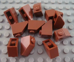 LEGO Lot of 12 Reddish Brown 2x1 Slope Pieces - Picture 1 of 1