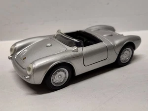 Maisto 1955 Silver Porsche 550 A Spyder Diecast Toy Car 1/32 Opening Doors Pull - Picture 1 of 19