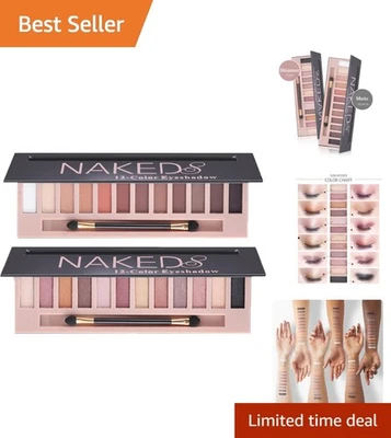 Highly Pigmented Waterproof Eyeshadow Palette - 2 Pack Natural Nude Collection - Image 1 of 4