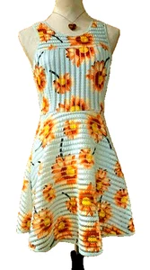 Romeo + Juliet Couture ärmelloses süßes Kleid mit Sonnenblumen gefüttert - S UVP 214 $ - Bild 1 von 11