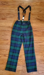 Gymboree Boys Scottish Tartan Plaid Pants Suspenders Size 8 - Picture 1 of 8