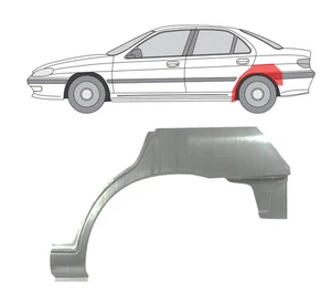 Für Peugeot 406 1995-2004 4Türer Radlauf Reparaturblech Hinten / Links - Bild 1 von 3