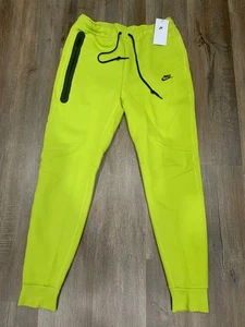 Nike Tech Fleece Jogger Pants FB8002 357 - Bright Green - Mens Sz L-Tall - Picture 1 of 9