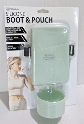 Bolsa para botella de agua de silicona de 20/30/40 oz y bota protectora de silicona verde Foto 1 de 2