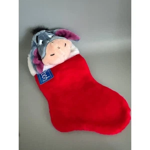 NWT Winnie the Pooh Plush Eeyore Hanging Christmas Stocking 3D Plush Face 18" - Picture 1 of 6
