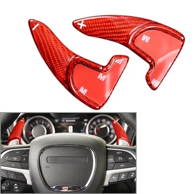 For Dodge Challenger Charger 2015-21 20 Carbon Fiber Steering Wheel Shift Paddle - Image 1 of 4
