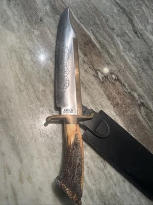 Colt CT-800 Bowie Knife with Sheath Heavy Brass and Stainless Steel Blade - Image 1 of 4