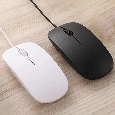 Schwarz/Weiß USB 2.0 Kabel Scroll Wheel Maus für PC Laptop Notebook Desktop - Bild 1 von 4