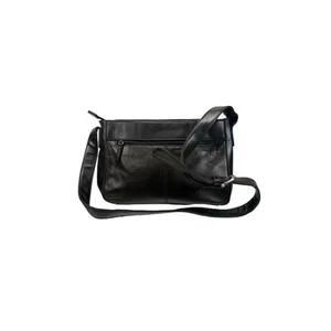 Vintage Purse - Cross Body Handbag - Black Leather Sharon B. Studio - Picture 1 of 8