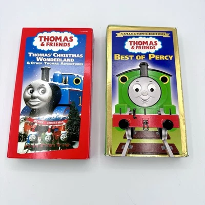 2 Thomas & Friends VHS Tapes Best of Percy & Thomas’ Christmas Wonderland Trains - Image 1 of 4