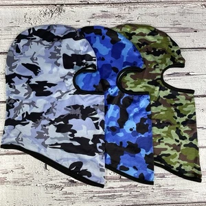 Shiesty Masks Set of 3 Blue Green Camo One Size Ski Mask Balaclava New - Picture 1 of 9