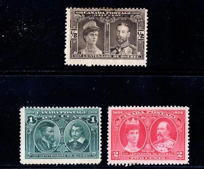   #96-98 Tercentenary Quebec Canada mint well centered - Image 1 of 2