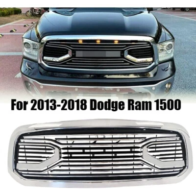 Parrilla delantera cromada estilo Big Horn para Dodge Ram 1500 2013-2018 Foto 1 de 4