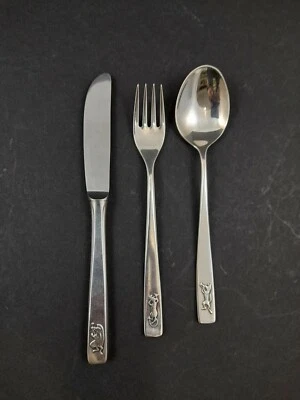 Kinderbesteck Auerhahn Besteckset 3tlg. Versilbert 90 Silberauflage mit Motiv - Bild 1 von 4