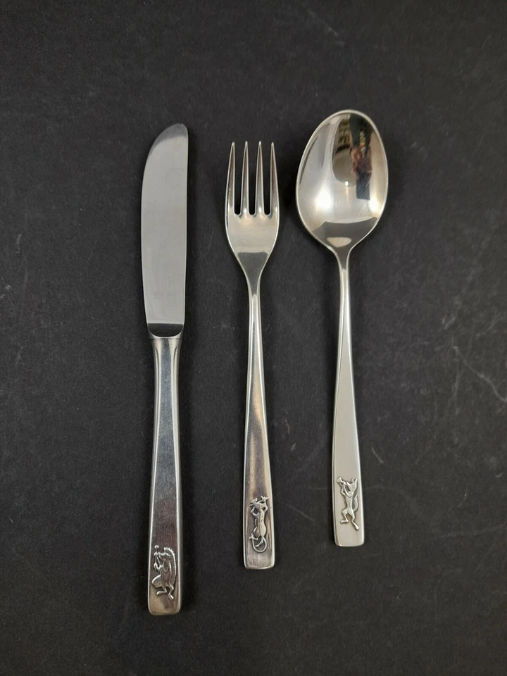 Kinderbesteck Auerhahn Besteckset 3tlg. Versilbert 90 Silberauflage mit Motiv - Bild 1 von 4