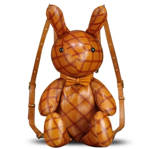 Genuine Leather Backpack for Women Kanpsack Rabbit Shape Crossbody Shoulder Bag - Picture 1 of 14