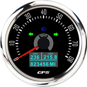 85mm Waterproof GPS Speedometer 0-80MPH With Turning Light Fit Marine Boat Truck - Picture 1 of 17