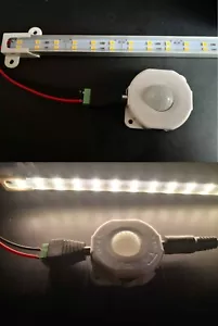 Tira LED Luz Nocturna 12V Blanco Cálido PIR Sensor de Movimiento Gabinete 20cm/30cm - Imagen 1 de 13