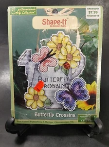 Vintage Butterfly Crossing Counted Cross Stitch Kit with Shape-It 3-D Fabric NEW - Picture 1 of 6